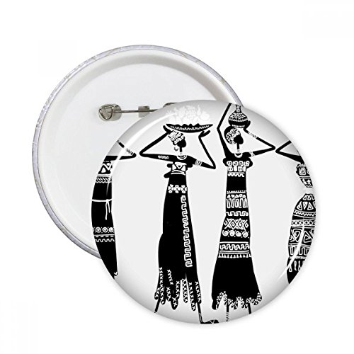 Badge bouton Afrique primitive DIYthinker, lot de 5 broches rondes XXL multicolores pour vêtement