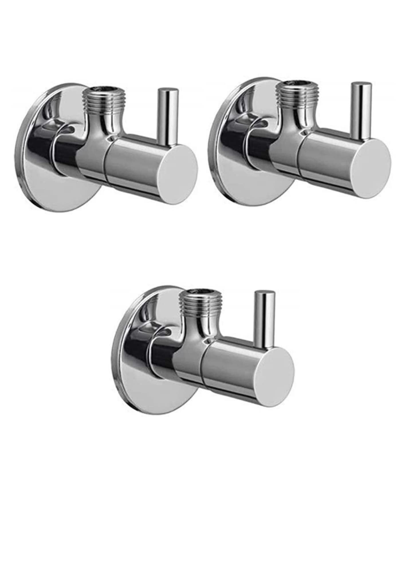 Keshi Angle Valve (Turbo Handle) with Stainless Steel Body and with Wall Flange Chrome Bathroom, Wash Basin Tap, Geyser Tap Pack 3 Faucet Set (3) (B0BFLM2ZD9) Amazon Price History, Amazon Price Tracker