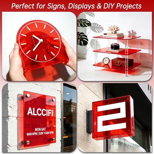 Image of Red Acrylic Sheet 12 inch x 16 inch, 2 Pack 1 /8 inch Thick Translucent Cast Plexiglass Sheets for Laser Cutting & Engraving, Red Acrylic Panel for DIY Crafts, Signage, CNC, Cricut & Glowforge