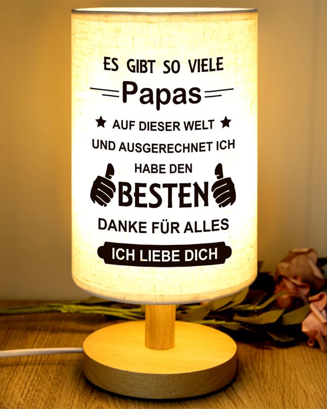 PRSTENLY Vatertagsgeschenke für Papa, Beste Papa Tischlampe Geschenke für Männer, Geburtstagsgeschenke für Papas, Weihnacht Vatertagsgeschenk Ruhestand Geschenk Papas Geschenke von Tochter Sohn