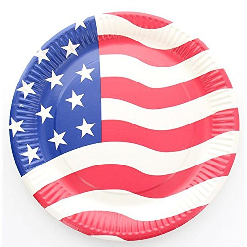 Générique 10 Assiettes USA en Carton 23 CM