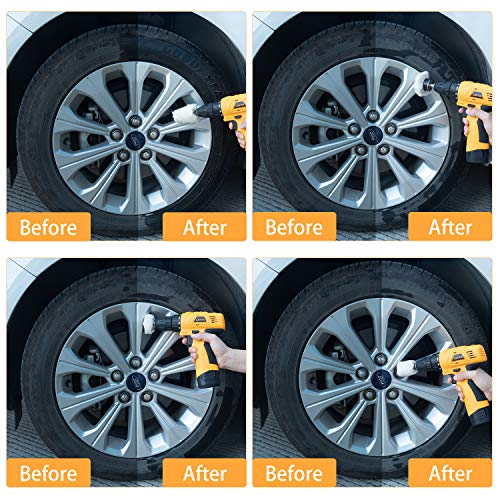 Awpeye 26Pcs Buffing And Polishing Pads Kit 3Inch & 5Inch With Buffing Wheel For Drill Foam Polisher Pad For Car Waxing, 1/4 Inches Hex Shafts White Flannelette Polishing Wheel #TOP4