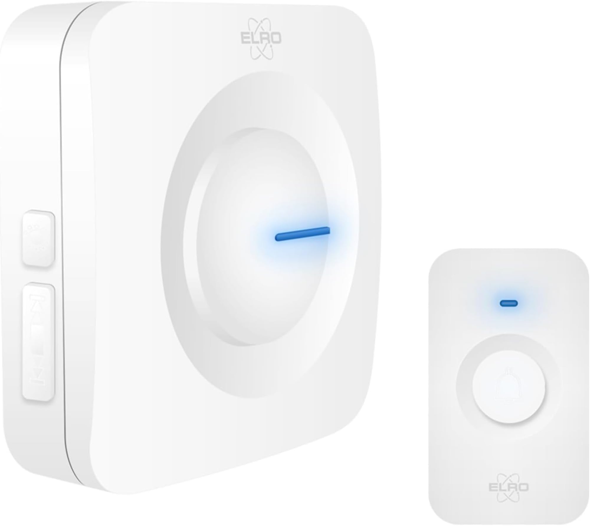 Elro Db3000w Db3000 Wireless Doorbell Set - Portable Receiver With Battery - Waterproof, 300M Range, 64 Melodies - White