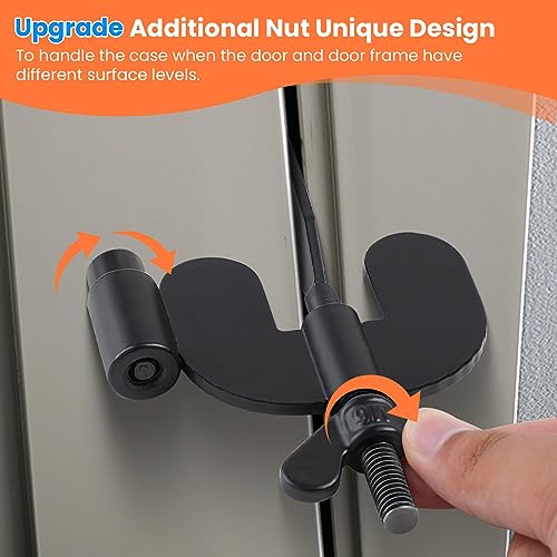 Portable Door Lock Home Security Hotel Door Locks for Travelers Door Safety Locks from Inside Bedroom Apartment Security Travel Gifts Essentials Black - Image 3