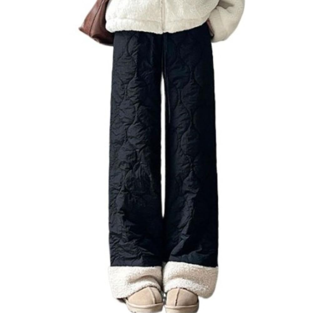 Womens Winter Warm Bubble Balloon Pants Y2K Padded Quilted Pants Fall Cute Sweatpants with Pockets