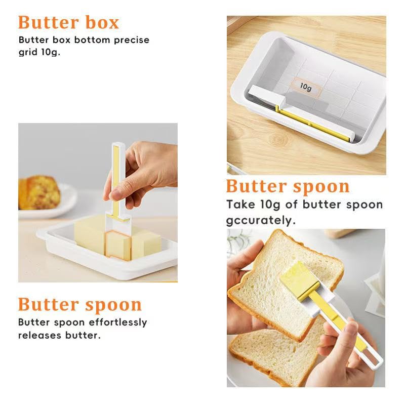 Airtight Butter Dish with Lid and Knife Spreader for Countertop and Refrigerator,Butter Keeper,Keep Butter Fresh,Plastic Butter Keeper Tray for West/ East Coast Butter