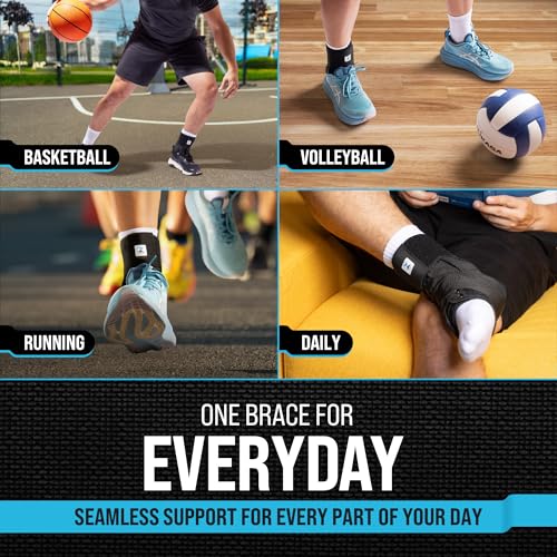 Z ATHLETICS Ankle Brace for Women & Men - Lace Up Adjustable Support with Side Stabilizers for Sprained Ankle, Achilles Tendonitis Relief | Basketball, Volleyball, Running & Sports Recovery