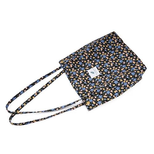 Image of TOPASION Cute Corduroy Tote Bag Canvas Shoulder Handbags for Women Travel Shopping