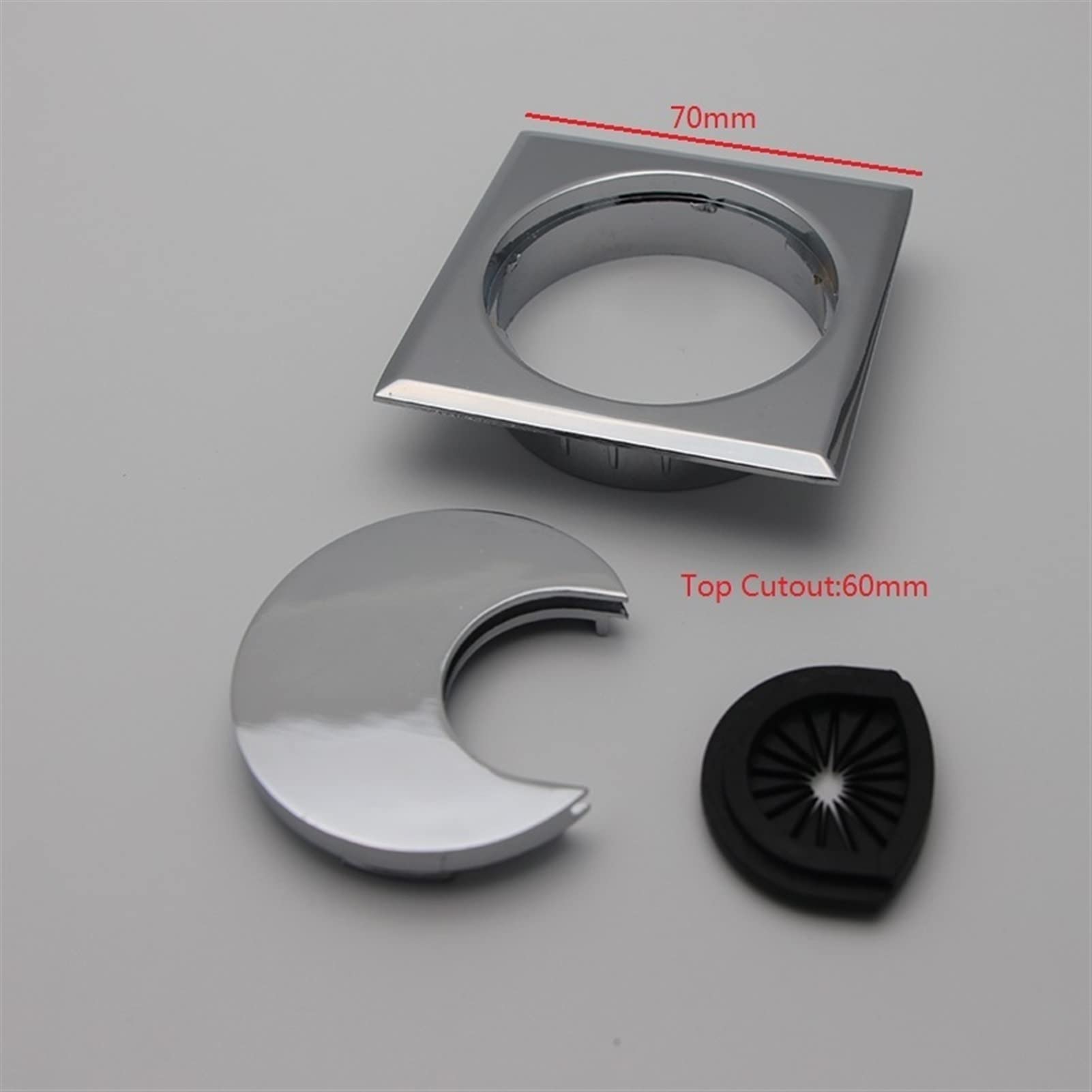 Schreibtischdurchführung, Kabeldurchführung, 2 Stück/Lot, quadratisch, 60 mm, Zinklegierung, PC, Computertisch, Tisch, Desktop-Durchführung, Kabelauslass, ordentliche Drahtlochabdeckung (Farbe: gebürs