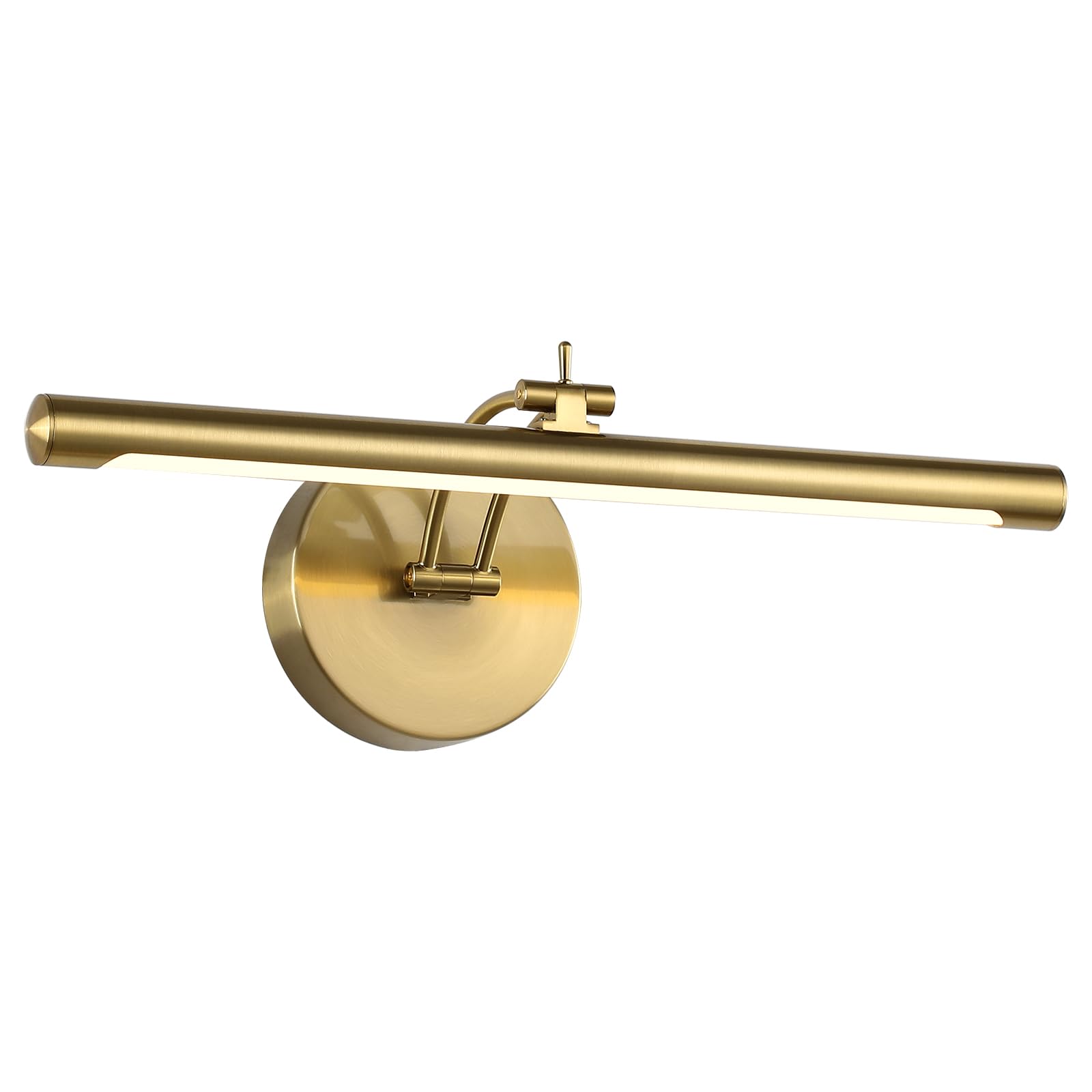 7Degobii Picture Light Dimmable Hard Wired 15.75 Inch Adjustable Swing Arm Brass Wall Lights for Pictures Led Display Light for Artwork 7W Warm White