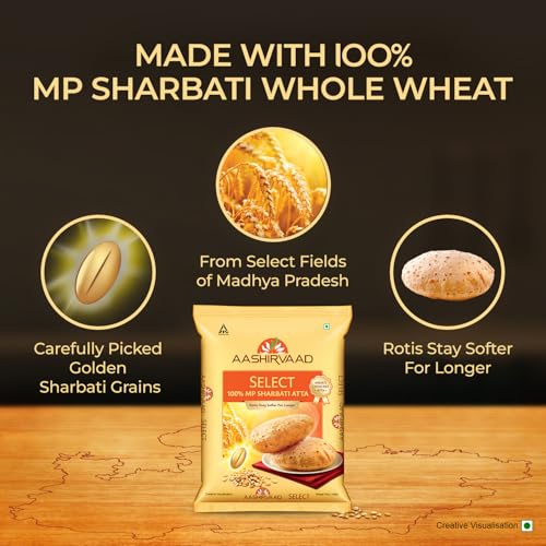 Image of Aashirvaad Select Premium Sharbati Atta for Vegetarian, 10kg
