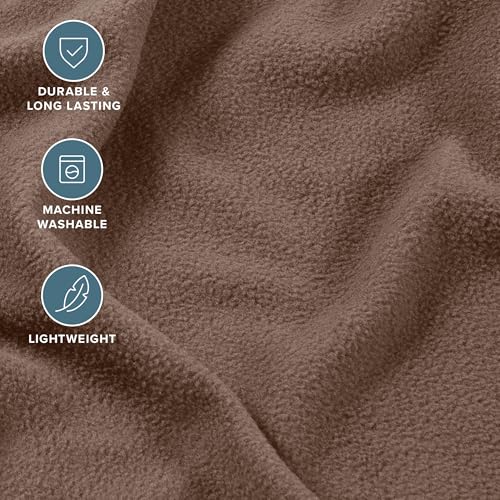 Image of Bare Home Super Soft Fleece Sheet Set (Queen, Taupe) | Extra Plush Polar Fleece, No-Pilling Bed Sheets, All-Season, Cozy Warmth, Deep Pockets 6 to 15 Inches