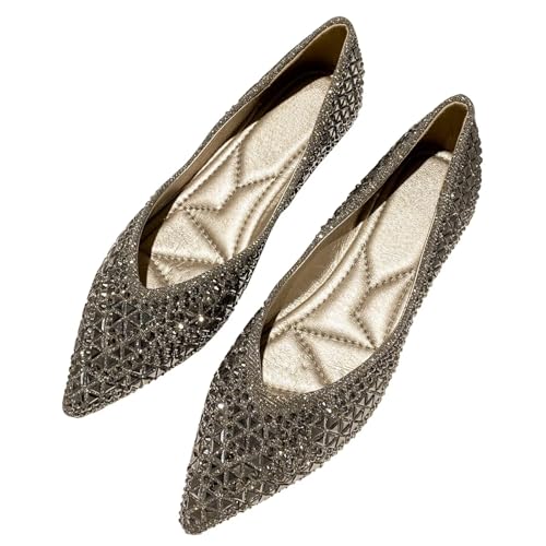 SAILING LU Women's Flats Shoes Sparkly Rhinestone Dressy Casual Slip ons Ballet Flats Floral Dress Shoes for Women Wedding Flats Comfortable2