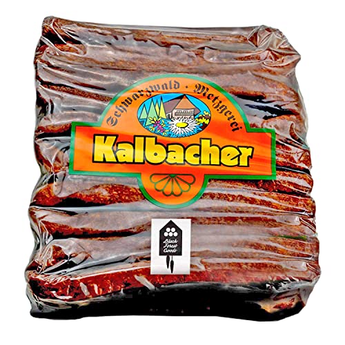 Schwarzwälder Landjäger - 10 Paar - Kalbacher Rohwürste - Hoher Anteil mageres Rindfleisch - Atmosphärenpackung - Hergestellt im Schwarzwald