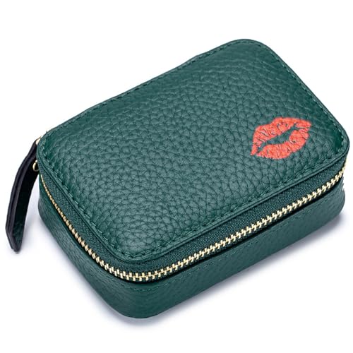 La mejor selección de Porta Labiales del mes. 44 Case de lápiz labial con espejo, estuche de lápiz labial de cuero con espejo para bolso, mini bolsa de maquillaje suave de viaje portátil, bolsa de tocador adecuada para retoque...