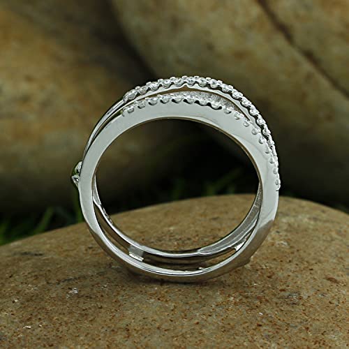 1/3 Carat (ctw) Lab Created Moissanite & Lab Grown Diamond Curved Enhancer Guard Ring In 14K Gold Over Sterling Silver For Womens (0.33 Cttw), Gift For Her4