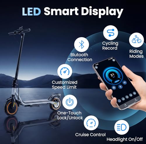 Image of Electric Scooters - Electric Scooter Adults, 1200W /1000W /500W Motor, 28 /25 /21 /18 MPH Top Speed, 10'' /8.5'' Tires, 28 /25 /23 /21Miles, APP Control E Scooter for Teens