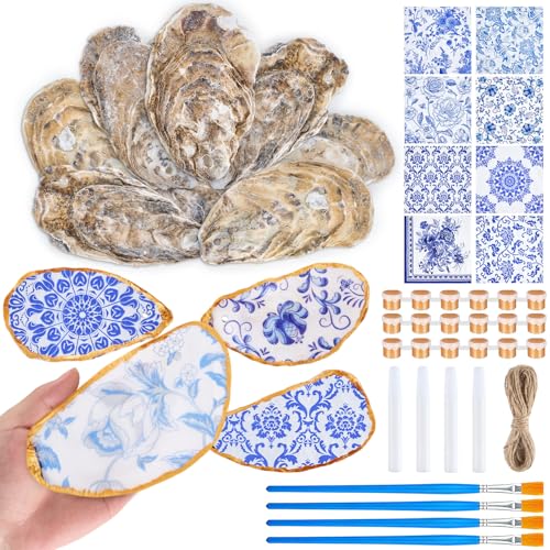 APUDWN 16 Set Natural Oyster Shells for Crafts 4-5 Inch