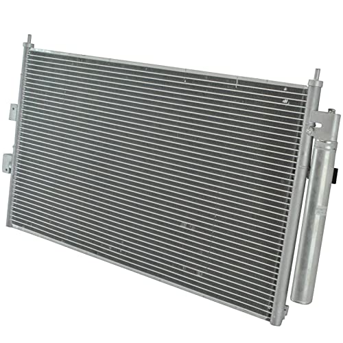 Image of TRQ A /C Condenser and Receiver Drier Assembly Aluminum | for 2006-2010 Acura CSX 2006-2011 Honda Civic Sedan Aluminum