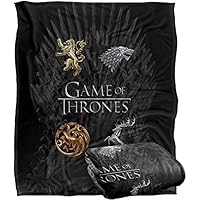 GAME OF THRONES Blanket, 152 x 127 cm, Chrome House Sigils,