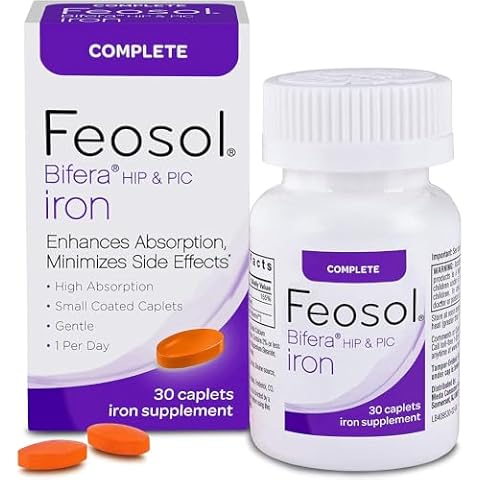 Feosol Bifera HIP & PIC Iron Supplement, Complete - 30 Caplets, Pack of 3 Cover