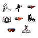Lot de 8 breloques en forme de chaussure de hockey sur glace pour sabots et sandales, décorations de chaussures, bracelets, cadeaux de fête