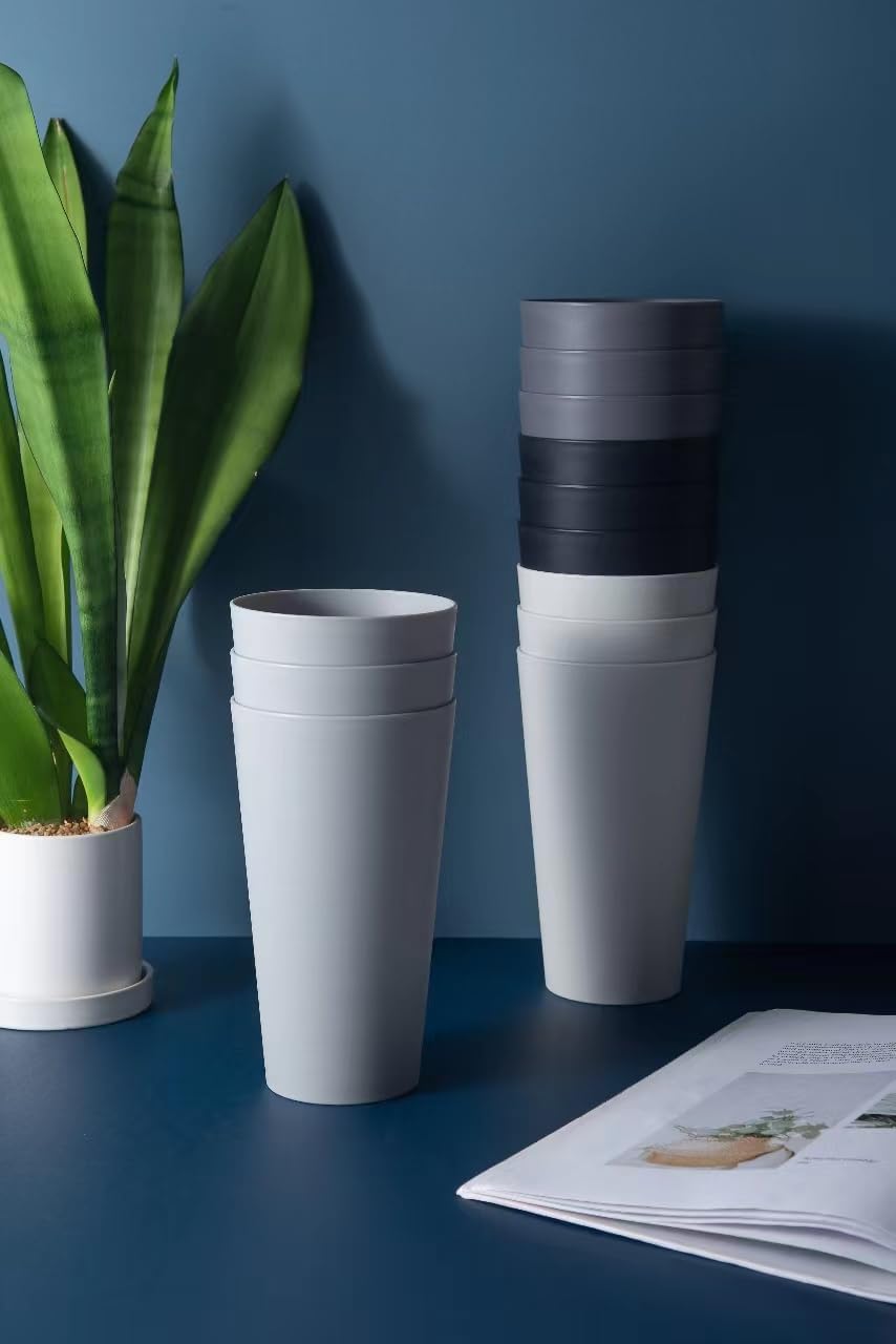 KX-WARE 32-ounce Plastic Tumblers Large Drinking Glasses, set of 12 Black - Image 5