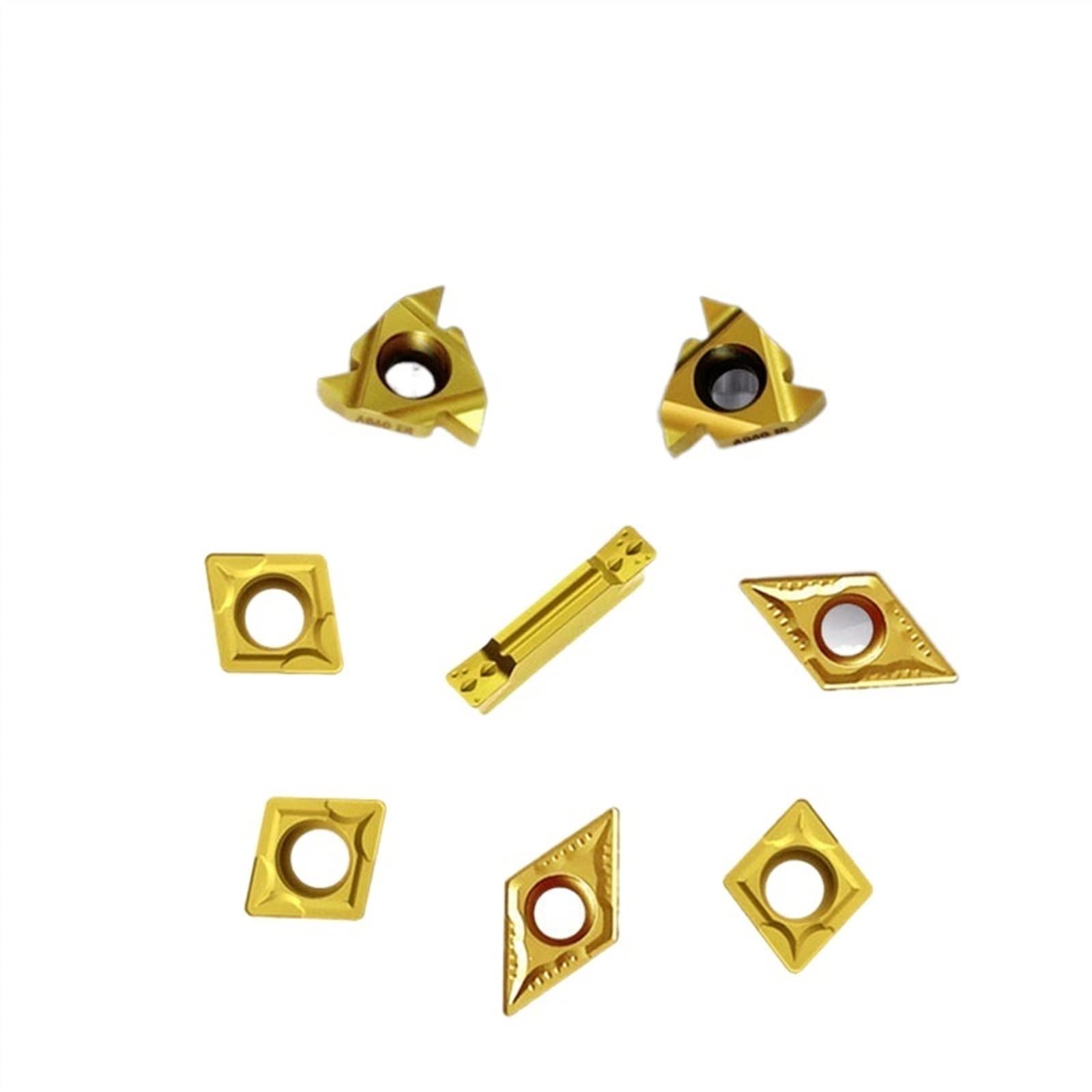 Juego de inserciones mixtas Portaherramientas torneado torno CNC Barra perforación Insertos carburo/PCD for metal Roscado Ranurado(Carbide for Aluminum,For 12mm Holder 8PCS)