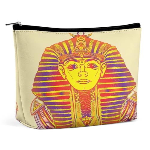 Bolsa feminina de couro PU, estojo de maquiagem, bolsa com zíper, bolsa organizadora de artigos de higiene pessoal, 17,3 x 15 x 5,8 cm, Multi 14, 6.8x5.9x2.3 in