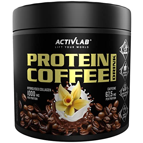 Activlab Protein Instant Kaffee mit 1000mg hydrolysiertem Kollagen und Koffein - Proteinreiches Heißgetränk für Energie Fokus und Haut - 30 Portionen - Coffee Drink 150 g Vanille