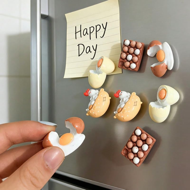 8 imanes decorativos mini de gallina y huevo acrílicos miniatura 5