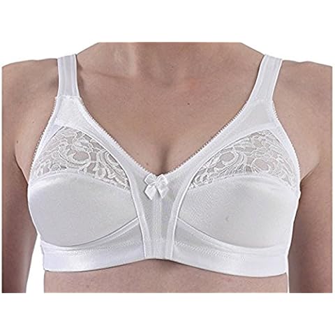 Lifeessentials11 Firm Control Bra Soft Cup Non Wired 34 36 38 40 42 44 46 48 B C D DD E (DD, White, 42) Cover