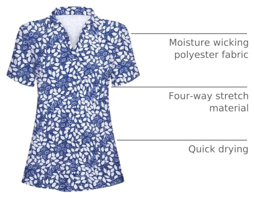 Image of Cucuchy Womens V Neck Golf Polo Shirts Moisture Wicking Sports Workout Tops