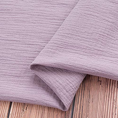 moonfarm 選べる20色 モコモコ ダブルガーゼ 生地 綿 無地 カラー 約 2m×幅1.4m 柔軟 軽量 速乾 低刺激 (ライトパープル.)
