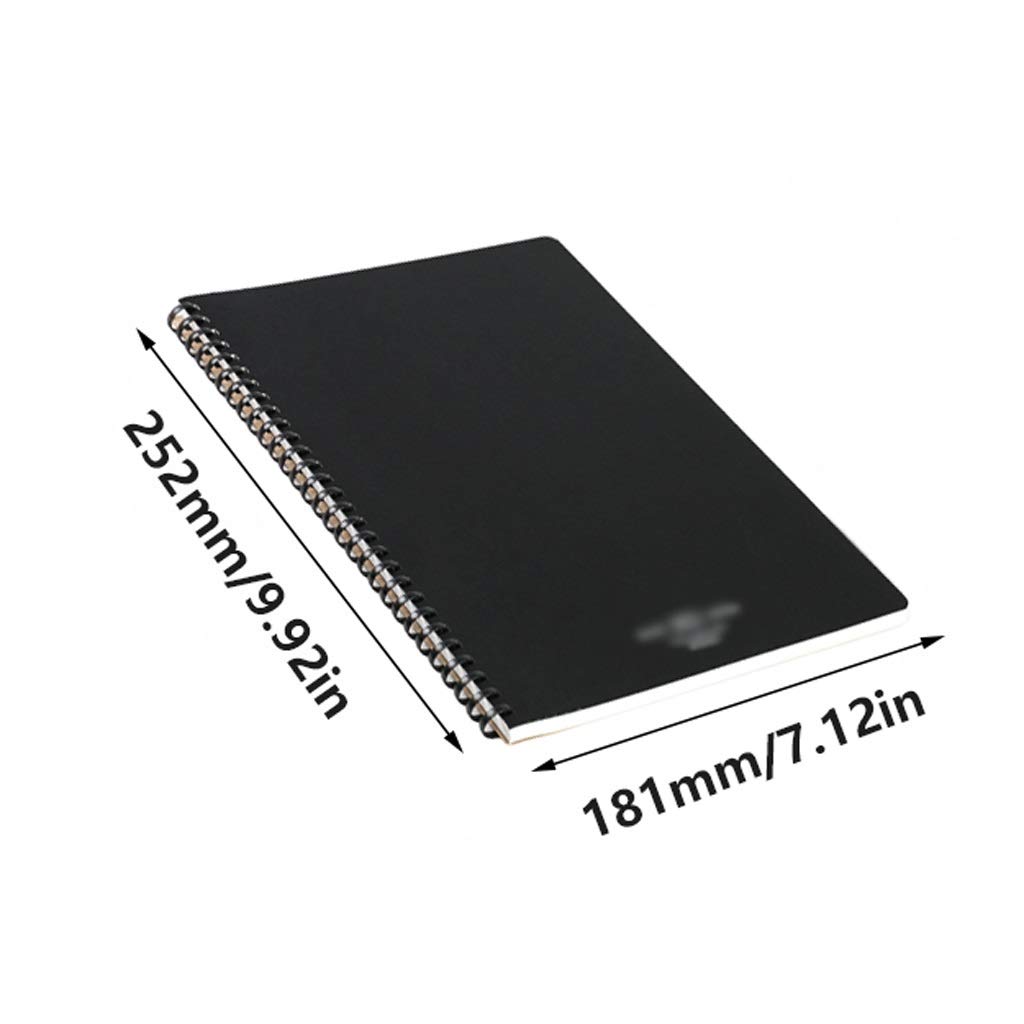 Diario A5 / B5 Spiral 80 páginas Hardcover Notebook Notegria de Escritura de la Oficina Bloc de Notas Perfecto for la Escuela universitaria (Color : Black, tamaño : 5.90 * 8.26in)