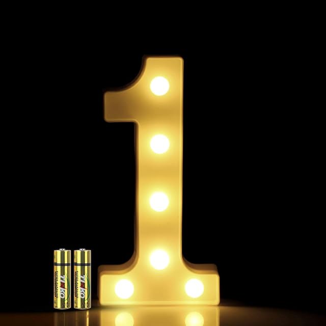 HONPHIER® LED Number Lights Marquee Decoration Light Up Numbers Night Light Lights Sign for Home Party Wedding Anniversary Decor Battery Operated (1)