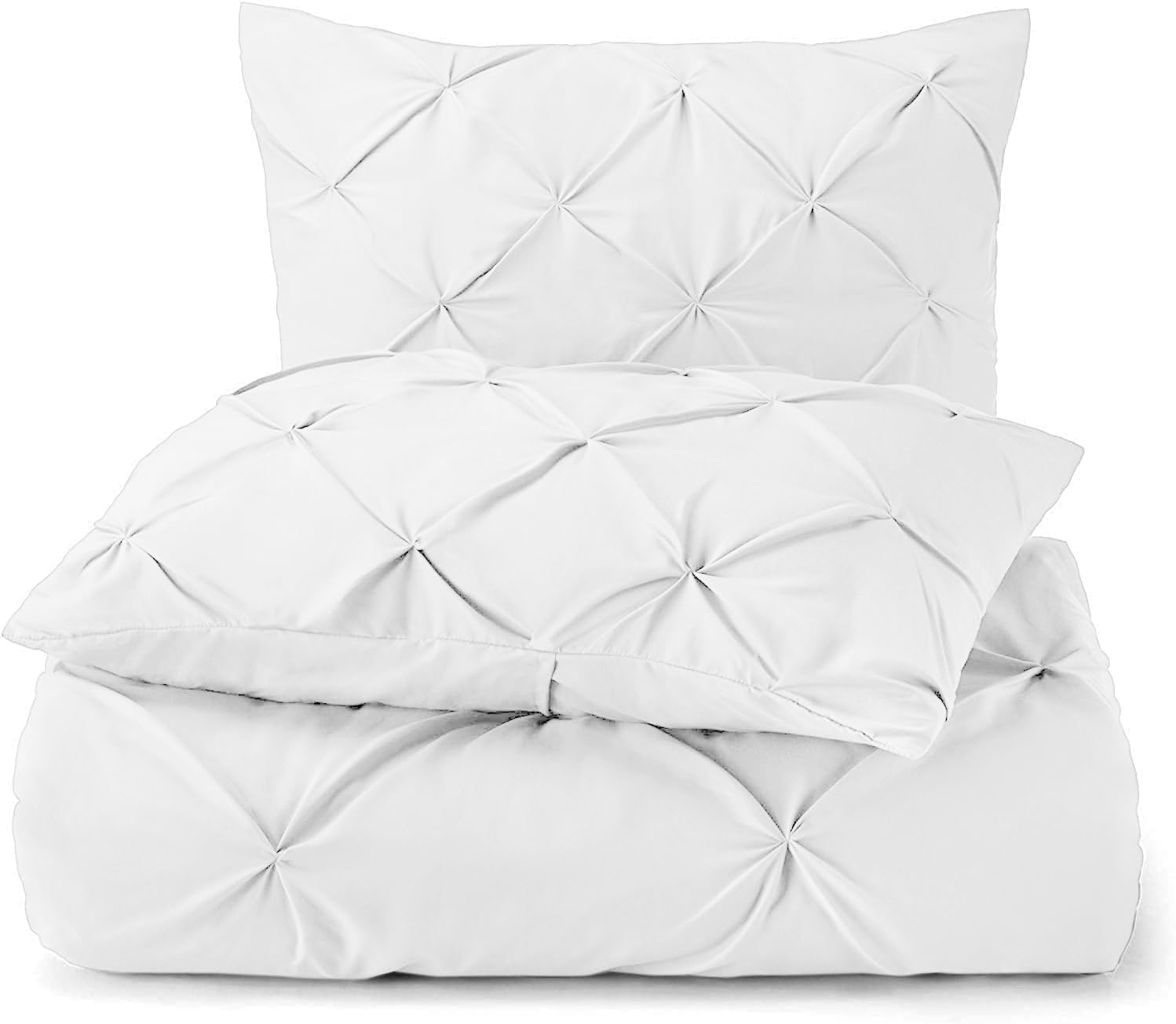 2 Pack Euro Pillow Shams 26x26 – 600 Thread Count 100% Organic Cotton Pinch White Square Pillow Covers with 2 Inch Flange, Soft & Smooth Premium Hotel-Quality Pillowcases Set of 2