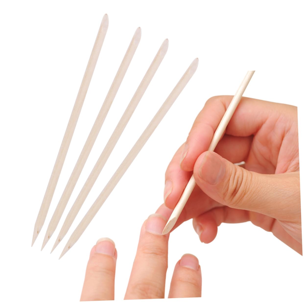 minkissy 1000pezzi Bastoncini Legno Arancione Per Unghie Spingi Cuticole e Rimuovi Smalto Strumento Manicure Professionale Legno Duro Design Ergonomico Con Punta Piatta e Angolata