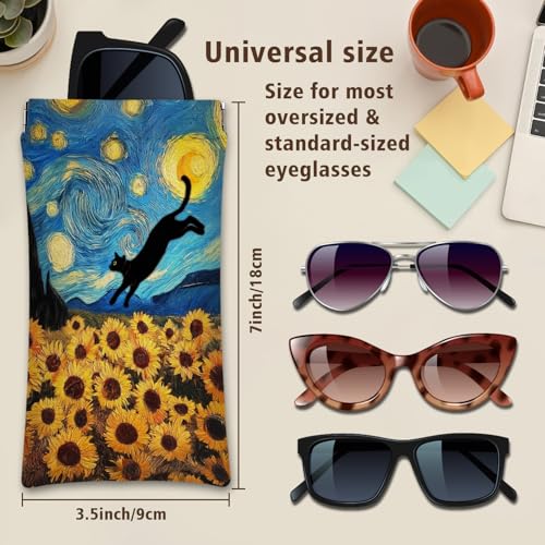 Image of Eyeglasses Sunglasses Case PU Soft Squeeze Top Glasses Pouch for Women Men,Animal Pattern Portable Anti Scratch