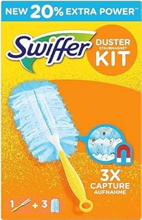 Swiffer 1841800 Miotełka do Kurzu, 3 Wymienne Miotełki, Niebieski/Żółty