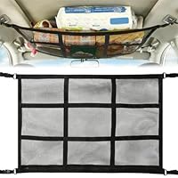 78x53cm Gepäcknetz Dach Auto, Doppelschicht Universal Autodach Decke mit Reißverschluss Gepäcknetz Dachhimmel für Vier Dachreling-Handläufe, SUV, Kastenwagen und die Meisten Fahrzeugmodelle