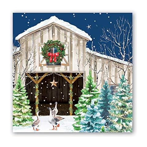 Michel Design Works Luncheon Napkins, Christmas Snow Cover