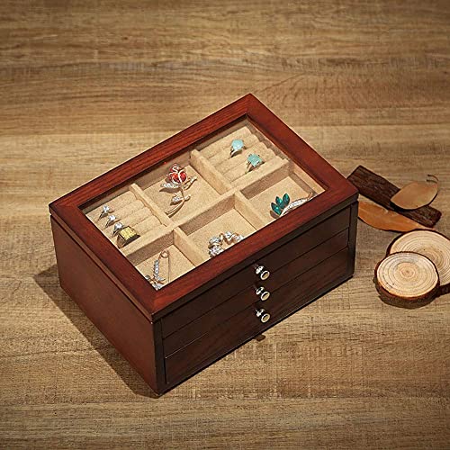 Boîte à bijoux en bois multicouche pour bagues et bracelets