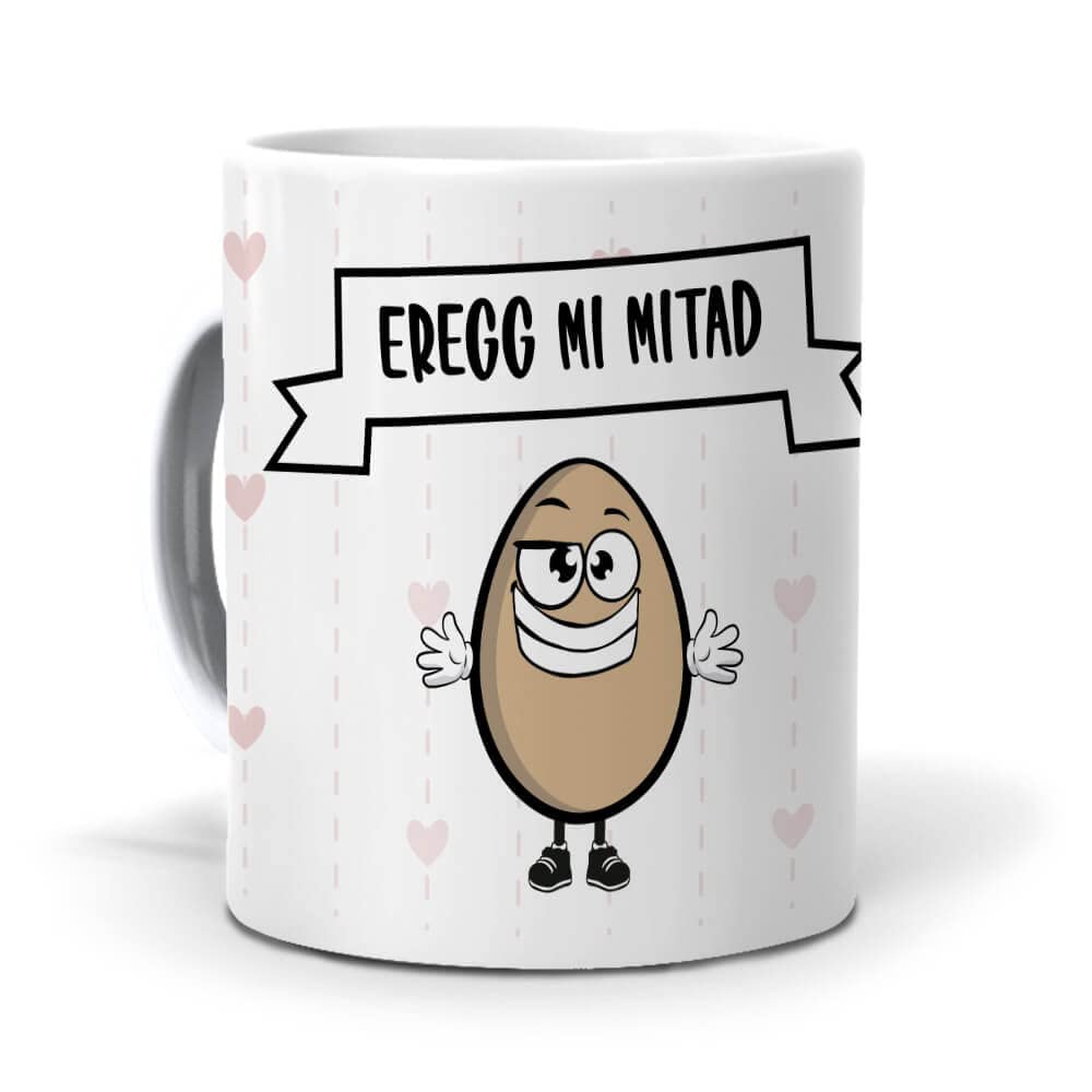 mundohuevo Taza Personalizada Regalo para Enamorados. Eregg mi Mitad el. Cerámica AAA - 350 ml.