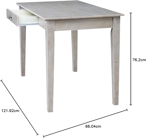 Miniatura 27 de IC International Concepts, Escritorio con cajón, madera maciza, parawood real, 48 pulgadas de ancho x 26 pulgadas de profundidad x 30 pulgadas de