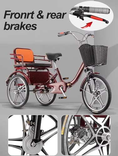 Triciclo plegable para adultos, 3 ruedas, con asiento trasero miniatura 4