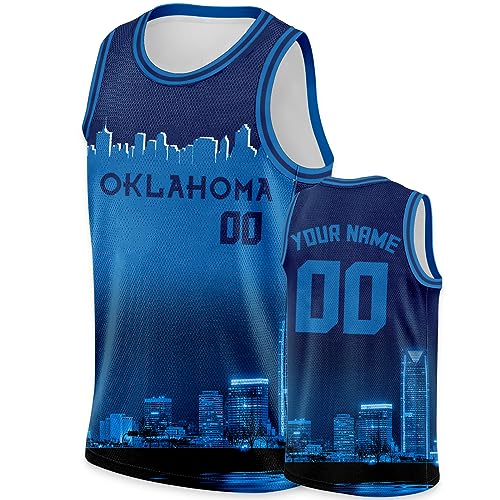 Camiseta personalizada de baloncesto con diseño City Night Skyline - Agrega tu nombre y número - Uniforme de equipo para hombres, mujeres y jóvenes