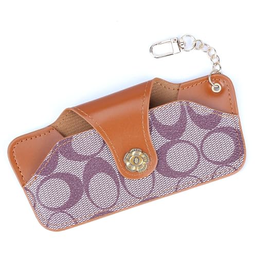 Image of Leather Sunglasses Pouch with Holster Clip, Portable Eyeglass Organizer Pouch Bags for Travel Hanging Backpack