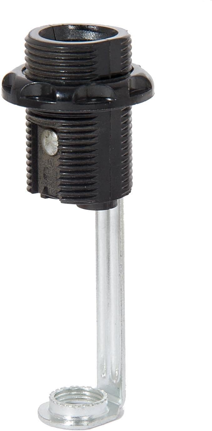 B&P Lamp® Fully Threaded Phenolic Candelabra E12 Socket with Phenolic Ring and Push