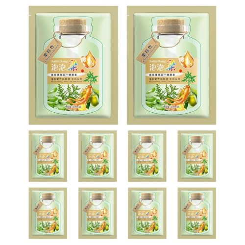 Tinte De Cabello En Burbujas De Plantas,Champú Colorante De Origen Vegetal - 10 Unidades De Espuma De Tinte Para Cabello Con Burbujas, Cuidado Capilar Con Plantas - Para Mujeres